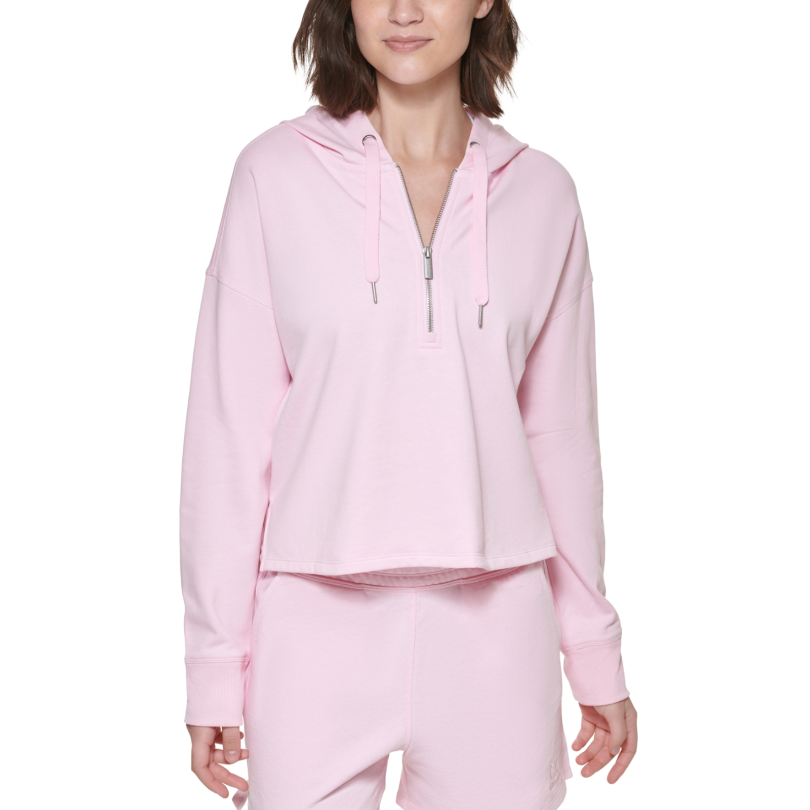 Calvin Klein Performance Women Half Zip Hoodie Posh Pink Size L